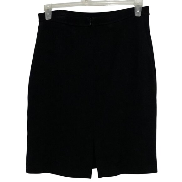 St John Santana Knit Black Pencil Skirt Size 10 Short Career Business Mature - Picture 2 of 4